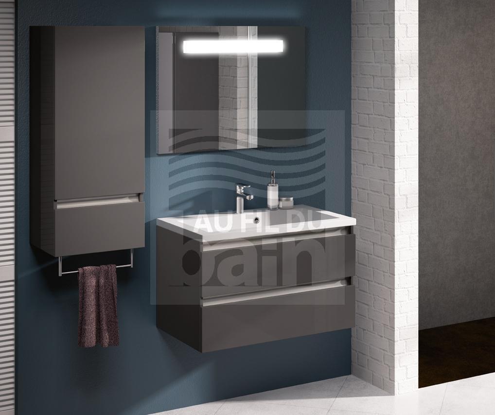 Meuble salle de bains suspendu simple vasque CONTRAST AQUARINE